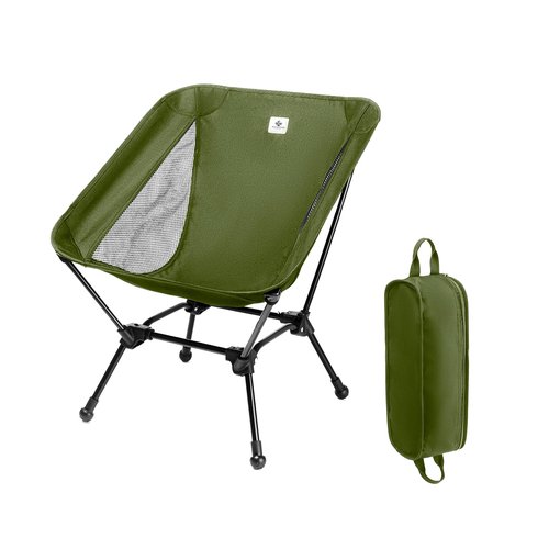 Blackpongo Camping Chair, Foldable with Storage Bag, Portable & Lightweight for Adults, 330lbs Capacity - Hiking, Fishing, Beach, Lawn (Green)
