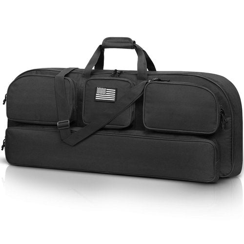 CVLIFE 37" Compound Bow Case, Bow Bag Soft Bow Case Compact Arrow Case with Thick Foam Padding, Includes Backpack Strap, Shoulder Straps Archery Bow Case with Arrow Pocket for Gear Protection, Black