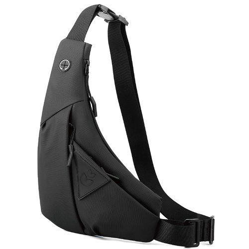Small Sling Shoulder Crossbody Bag Men Women, Lightweight Anti-theft One Strap Casual Chest Bag Slim Backpack for Outdoor Walking Trip Hiking Biking Black