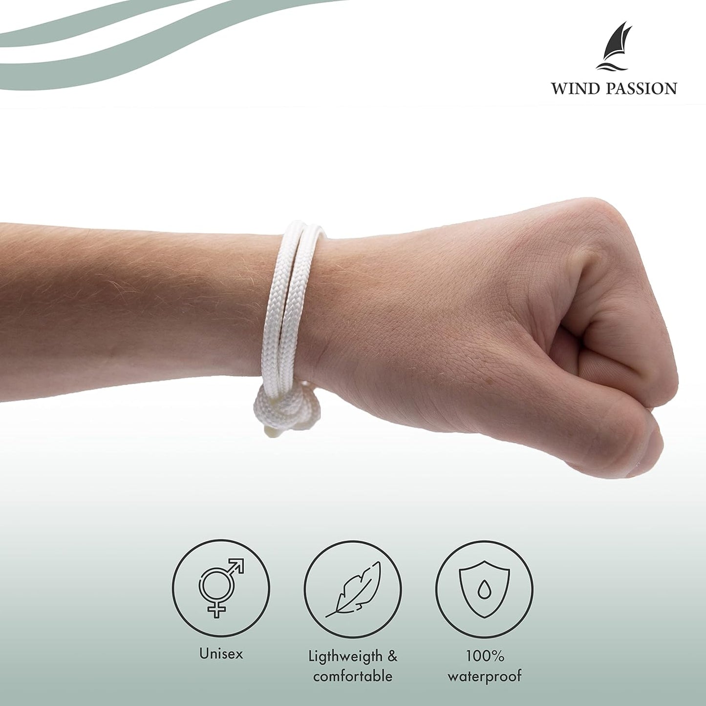 Wind Passion - Rope Bracelet for Men & Women - Adjustable Sailors Knot Paracord Bracelet - Waterproof & Sturdy