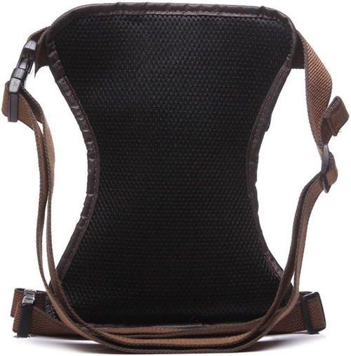 Canvas Multi-Purpose Waist Fanny Pack Tactical Military Drop Leg Bag Small Running Camping Hiking Motorcycle Bike Cycling Pouch Shoulder Bag Dark Brown