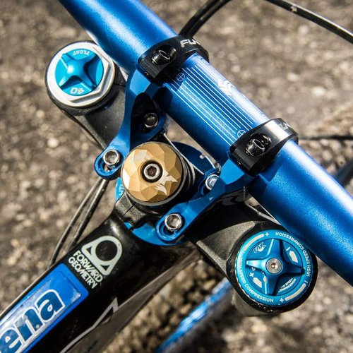 Funn RSX Mountain Bike Direct Mount Bike Stem with 35mm Bar Clamp, 2 Pieces Lightweight Split Design for Dual Crown Forks, Adjustable Extension 45-50mm