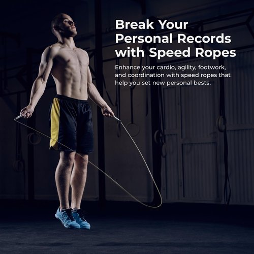 Sunny Health & Fitness Exercise Speed Jump Rope for Training, Enhancing Endurance, & Coordination, Exercise Rope with Durable Aluminum Handles & Easy Adjustable Design – SF-JR02-BK