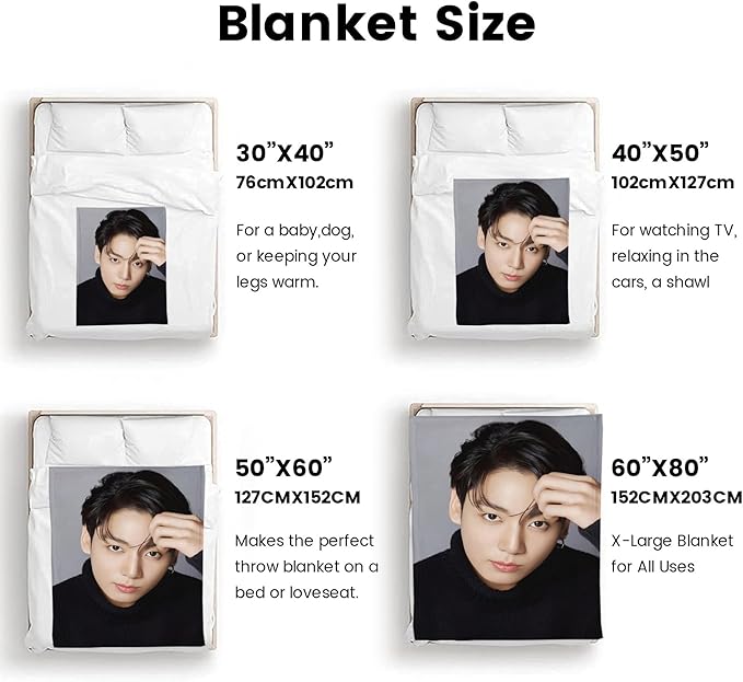 Blanket 40"X50" Soft and Comfortable Warm Fleece Throw Full Picture of Idol Group Blankets Yoga Blankets Beach Blanket Picnic Blankets for Dorm Room Decor Sofa Bed Camping Travel All Season