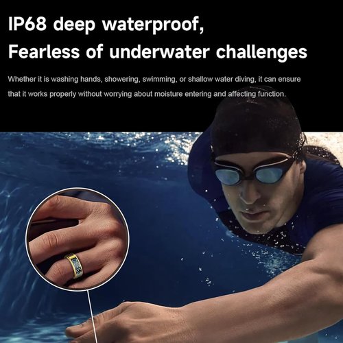Smart Ring, Fitness Tracker Ring, Cordless Sports Health Tracker with APP, Charging Case, Support BT, IP68 Activity Tracker for Men Women Birthday Gift (#12)