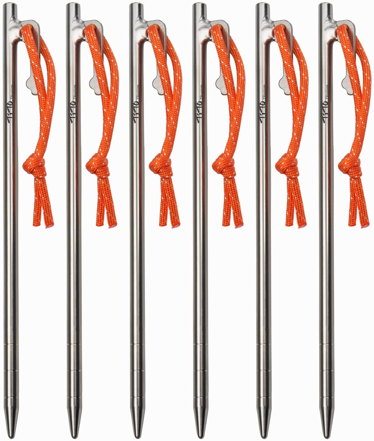 TiTo Titanium Tent Pegs Stakes Lightweight Snowfield Grassland Heavy Duty Tent Nails for Outdoor Camping Hiking and Plant Support Garden Stakes 4pcs/6pcs (7×200mm-6pcs)