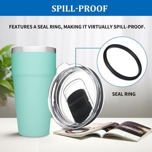 30 oz Tumbler Lid, 2 Pack Replacement Lids Fit for YETI umbler Lid, 14 oz Mug and 35 oz Straw Mug, Spill Proof Cup Lids Covers with Magnetic Slider Switch