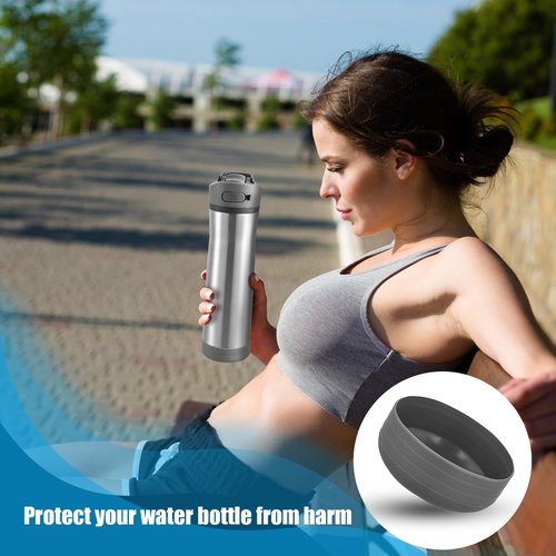 PEUTIER 2pcs Silicone Water Bottle Boot for Contigo Ashland Chill 24 oz, Protective Rubber Bottom Holder Sleeve Bottle Protection Cover Accessories Compatible with Contigo Protector Case(Gray)