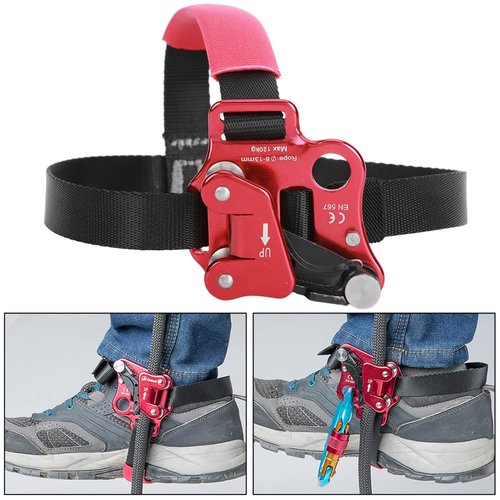 XHIKOWAT Aviation Aluminum Lightweight Climbing Foot Ascender Red Right Foot Riser for Mountaineering Rock Climbing Rescue Work (Right Foot Ascender/red),Other Extreme Sports Equipment