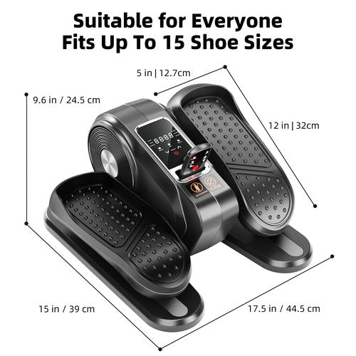 Under Desk Elliptical Exercise Machine with Remote & 12 Speeds, Electric Fitness Equipment While Sitting for Elderly Ellipse as seen on TV for Seniors Mini Office Home Workout Stepper