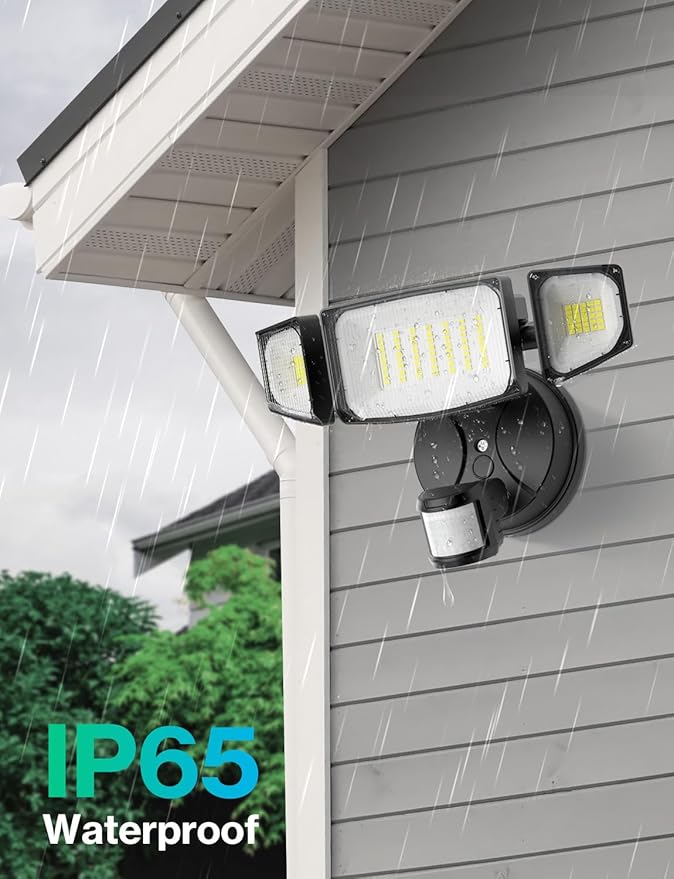 iMaihom 65W LED Security Lights Motion Sensor Outdoor, Dusk to Dawn Flood Lighting, 6500LM Motion Detected Floodlights for Outside, IP65 Waterproof Motion Lights for Garage,Yard (Hardwired)