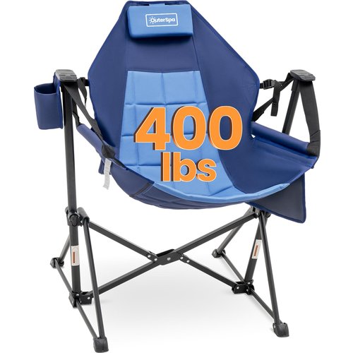OuterSpa Hammock Camping Chair for Adults with Adjustable Backrest, Heavy Duty Padded Folding Hammock Chair Supports 400lbs, Portable Hammock Chair Swinging Chair for Camping, Travelling and Patio