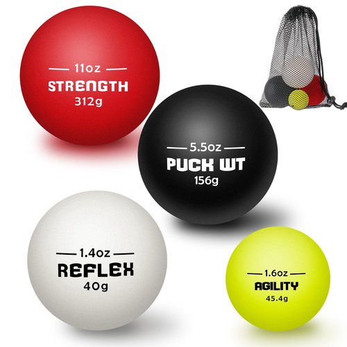 4 Pcs Stickhandling Balls Training Aid 4 Weights Stick Handling Trainer Balls Field Hockey Training Equipment for Indoor Outdoor Practice, Enhance Skills, Speed, Reaction Times