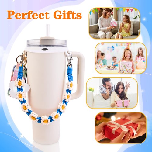 YMO Water Bottle Handle with Lip Balm Holder, Sling Holder Lanyard, Carrier with Strap, Tumbler Accessories,Compatible with Stanley Cup Accessories 16-40oz