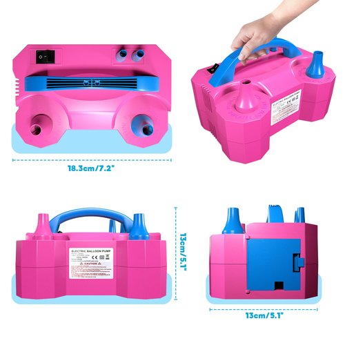 Balloon Pump, Balloon Pump Electric, Electric Balloon Pump at Home, Portable Air Blower with Dual Nozzle Balloon Air Pump for Decoration, Party and Save Time