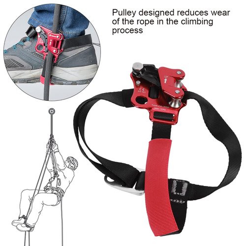 XHIKOWAT Aviation Aluminum Lightweight Climbing Foot Ascender Red Right Foot Riser for Mountaineering Rock Climbing Rescue Work (Right Foot Ascender/red),Other Extreme Sports Equipment