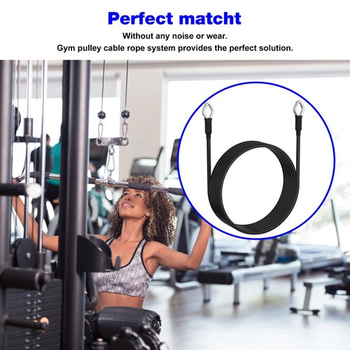 39 Inches Fitness Pulley Cable Rope for Total Gym Machine Pulley Rope, Home Gym Cable Pulley System replacement 5mm Heavy Gym Duty Pulley Cable 1000, 1500, 2000, 3000, XLS pulley pull rope - 2 Pack