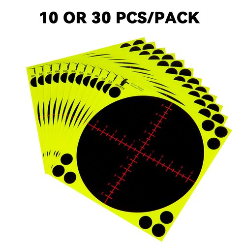 GearOZ Sight in Splatter Target 12'' Self Adhesive Recticle Shooting Targets for Shooting Range & Zeoring Scope, Instant Yellow Impact for BB Gun, Pellet Gun, Airsoft, Rifle Shooting Practice, 10PCS