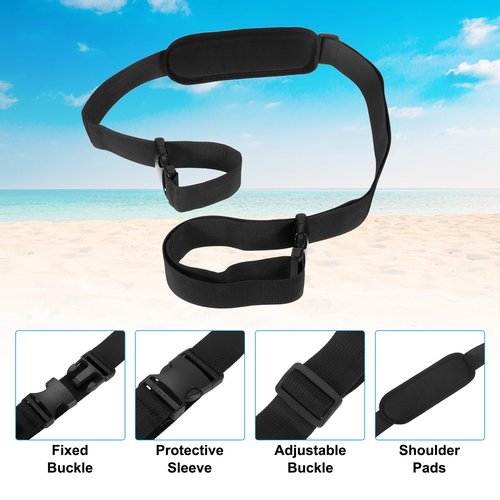 PATIKIL Carrying Beach Chair Straps, Adjustable Beach Chair Straps Shoulder Carrying Straps for Folding Chair Backpack, Black