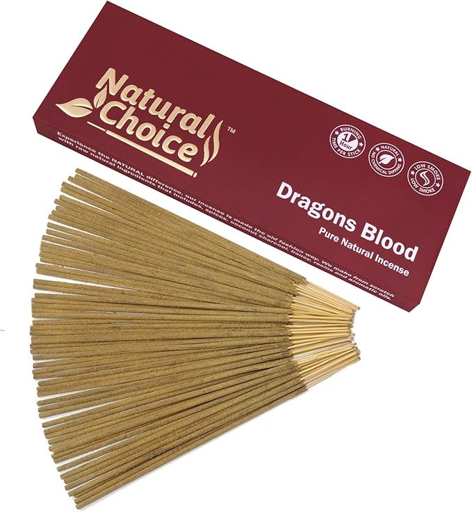 Sticks 100 Grams, Low Smoke Traditional Incense Sticks Made from Scratch, Never Dipped (Dragons Blood, Single Pack)