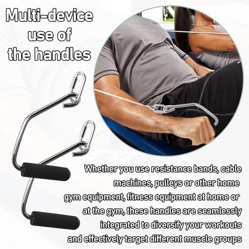 WHMYZHL Open Ended Chrome Grip Handles Compatible with Total Gym Home Workout Machines 2000, 2200, 2500, 3000, 3000XL, XL, XLS - for Supra, Electra, FIT Gym Accessories Handles