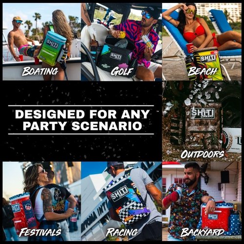 SHITI Coolers Cooler Backpack for Camping, Travel, Beach, Soft Lunch Box for Food, Drinks & Ice, Portable, Waterproof 24 Hr Insulated Bag with Shoulder Straps, Customizable, The Fueler, 15 Cans
