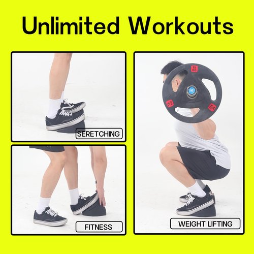 Squat Wedge Block 6PCS Set Adjustable Non-slip Squat Ramp - Calf Stretcher Slant Board - yoga blocks,For Heel Elevated Squat,Weight Lifting,Calf Stretcher, Deadlift Squat,Improve Mobility, Balance, and Strength,Non-Slip, Versatile Trainer Aid