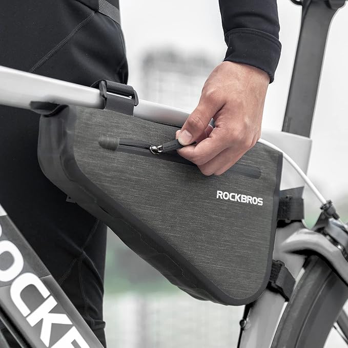 ROCKBROS 5L Bike Bicycle Frame Bag Waterproof Bikepacking Bike Bag Triangle Frame Bag Large Bike Storage Bag Under Frame 5L
