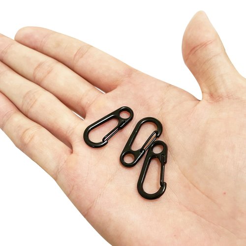 18PCS Mini Carabiner Clips Tiny Spring Snap Hook Keychains, Multi-Purpose Alloy Carabiner Keychain Clip, Small Carabiner Clip Mini Outdoor Hiking Fishing Camping Backpack Accessories(Black)