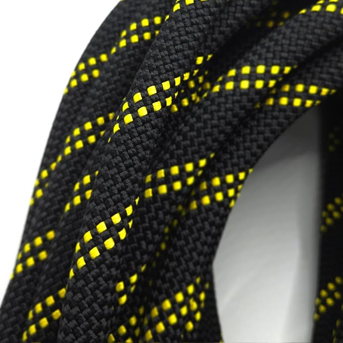 Static Climbing Rope 11mm UIAA Static Line Rappelling Rope 15M (50ft) Nylon Kern Mantle Rope for Escape Rope Rock Climbing, Mountain Tree Climbing, Hauling, Rescue