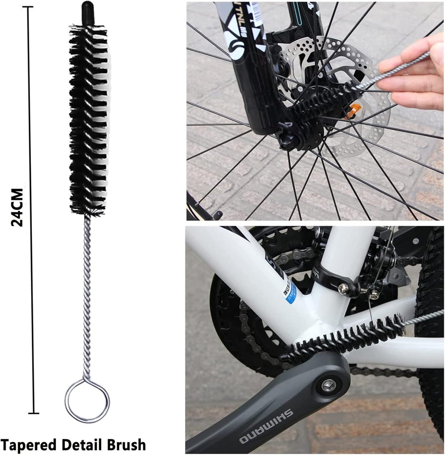 Oumers Bike Clean Brush Kit, 8pcs Bicycle Cleaning Tools Make Chain/Tire/Sprocket/Crank Bike Corner Stain Dirt Clean Shine. Durable/Practical