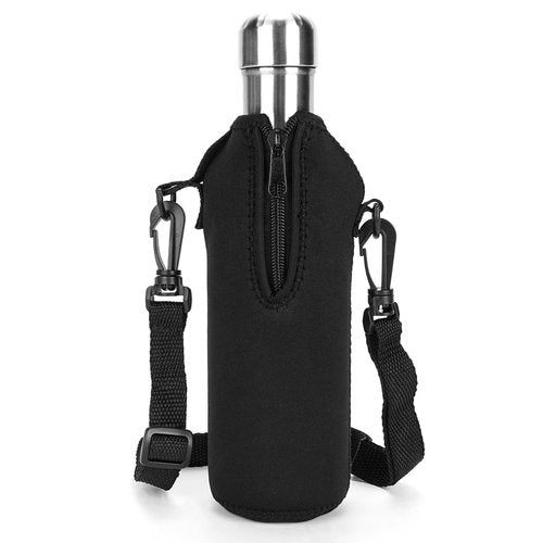 Linkidea Neoprene Water Bottle Carrier with Strap Compatible with S Original, Koodee, MIRA 17oz Cola Shaped Bottle, Insulated Waterbottle Sling Bag Holder with Shoulder Strap, Black