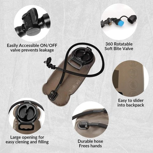 VOTAGOO GEAR Tactical Molle Hydration Pack with 3L Inner Bladder - Lightweight Water Reservoir Bag for Molle Vest Backpack, for Hiking, Hunting