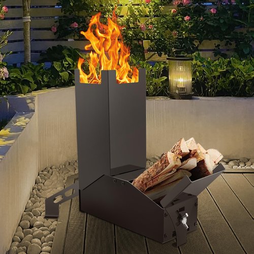 Uniflasy Portable Rocket Stove for Cooking, Wood Burning Mini Stove with Storage Bag, Ideal for Outdoor Cooking, Camping, Backyard BBQ, and Hiking, Durable and Compact Camping Stove