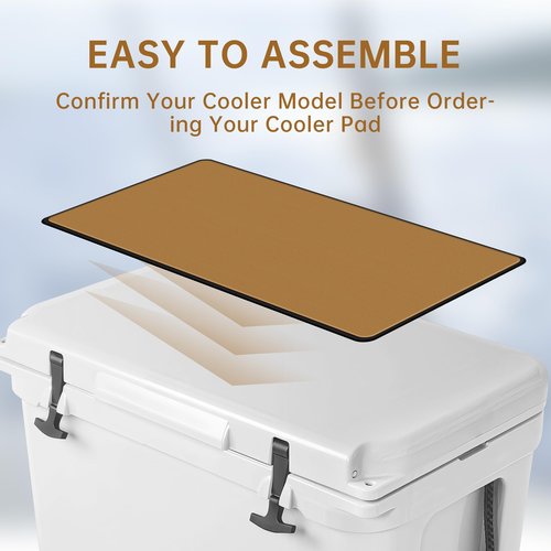 Hjdeck Cooler Pad for RTIC 32 Quart Seat Cushion Soft Self-Ahesive Cooler Pad Accessory - Dark Brown