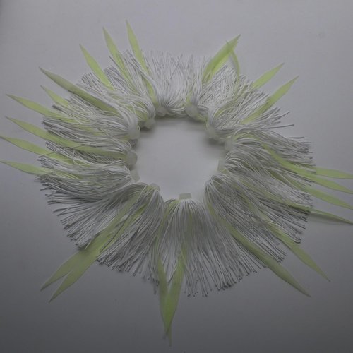 Silicone Quick Change Squid Jig Skirts for Spinnerbaits & Bass Lures - White, 12 Bundles (90pcs, 3 Inch Strands with Two Neckties)