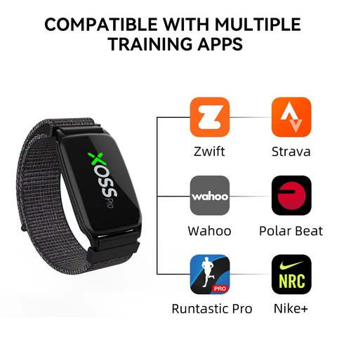 XOSS BBP Heart Rate Monitor Armband with Bluetooth5.0 & ANT+, IPX68 Waterproof & Rechargeable 60Hours Long Battery Life Heart Rate Monitor Watch, Accurate Workout Data Heart Rate Monitor for Exercise