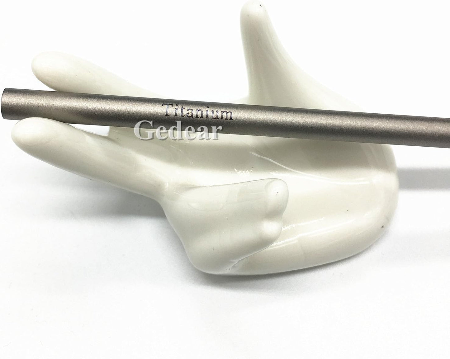 Titanium Straw Ti Survival Camping Hiking Outdoor Drinking Straw With Cleaning Brush and Pouch (Bended Straw)
