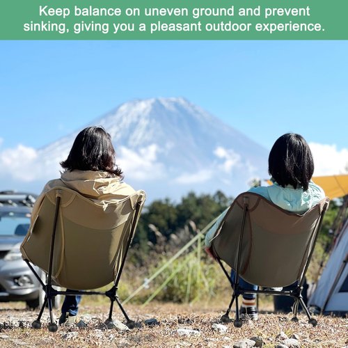 M METERXITY 4-Pack Camping Chair Foot Pads, 16mm Rubber Anti-Sinking Folding Camp Chair Replacement Feet for Fishing/Hiking/Picnic/Hardwood Floors/Tile/Outdoor Chair Leg Caps [Black]