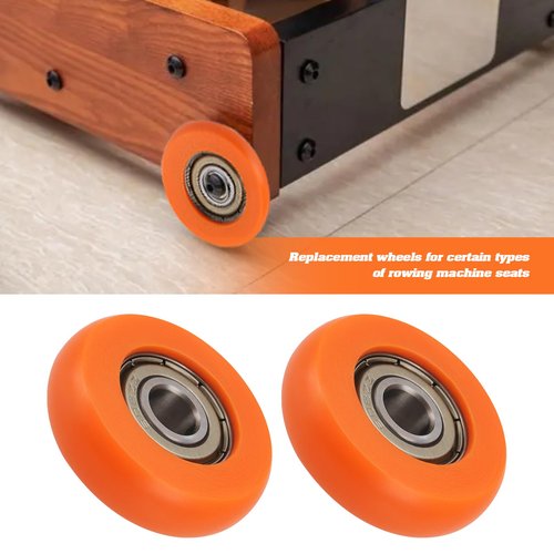 OTOTEC 2PCS Rowing Machine Seat Wheel Outer Diameter 36mm Width 10mm Inner Diameter 8mm Nylon Stainless Steel Roller Wheel with Bearing Load Capacity 67kg Orange