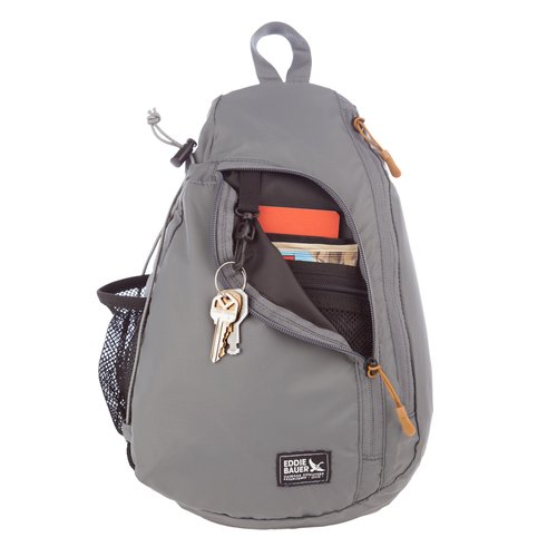 Eddie Bauer Ripstop 8L Shoulder Sling Pack with Padded Air-Mesh Adjustable Crossbody Strap for Right or Left Handed Fit - Slate