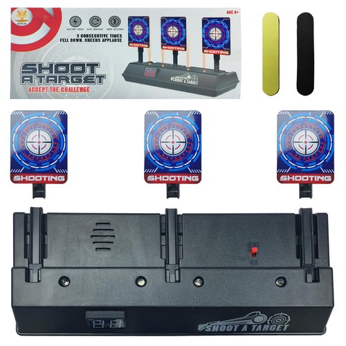 NSUKAKULU Three Bullseye Target Digital Display Design, Automatic Pop-Up Function, Shooting Competition Training (Three Bullseye Target)