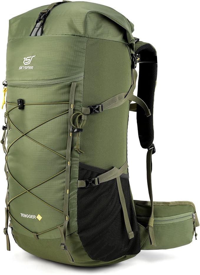 SKYSPER Hiking Backpack, 50L/60L Backpacking Backpack for Camping Travel, Lightweight Waterproof Outdoor Pack for Men Women
