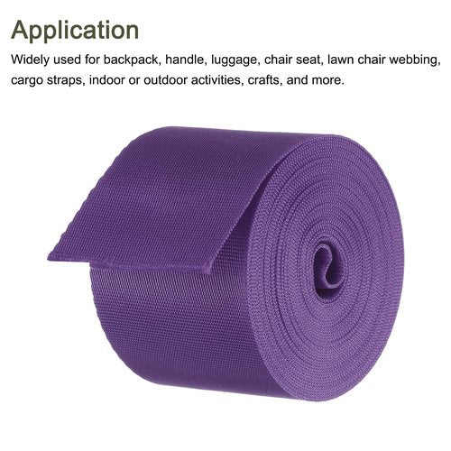 MECCANIXITY Flat Nylon Webbing Strap 2 Inch 5 Yards Polypropylene Webbing Bean Purple for Backpack, Luggage-Rack, Outdoor Climbing, DIY Craft