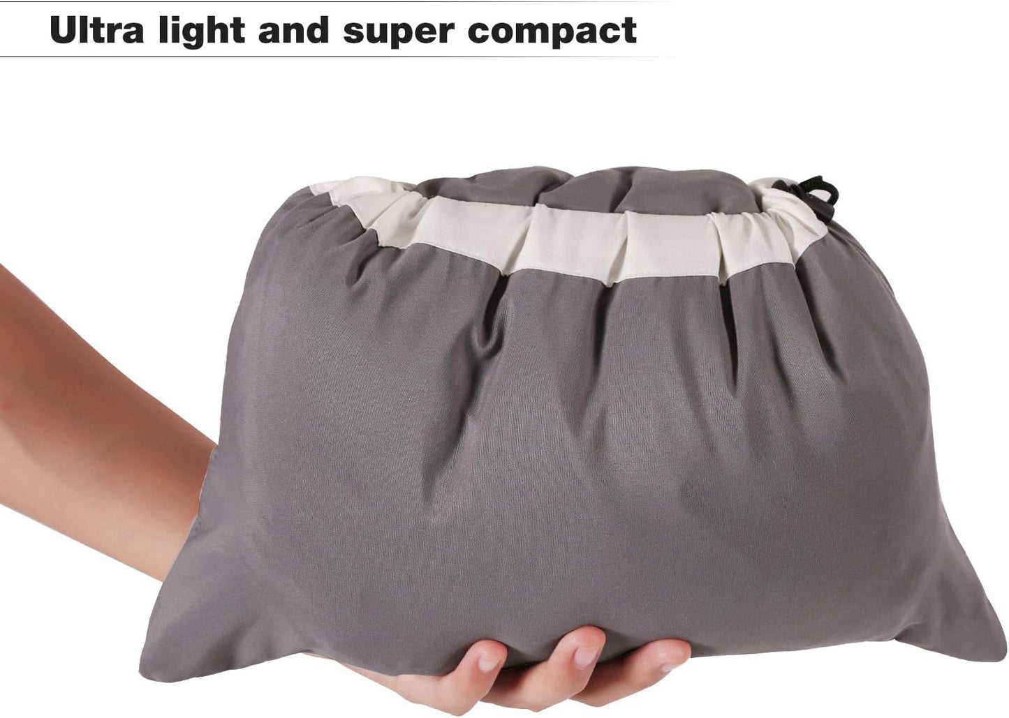 REDCAMP Small Camping Pillow Lightweight and Compressible, Flannel Travel Pillow with Removable Pillow Cover, 2 Pack