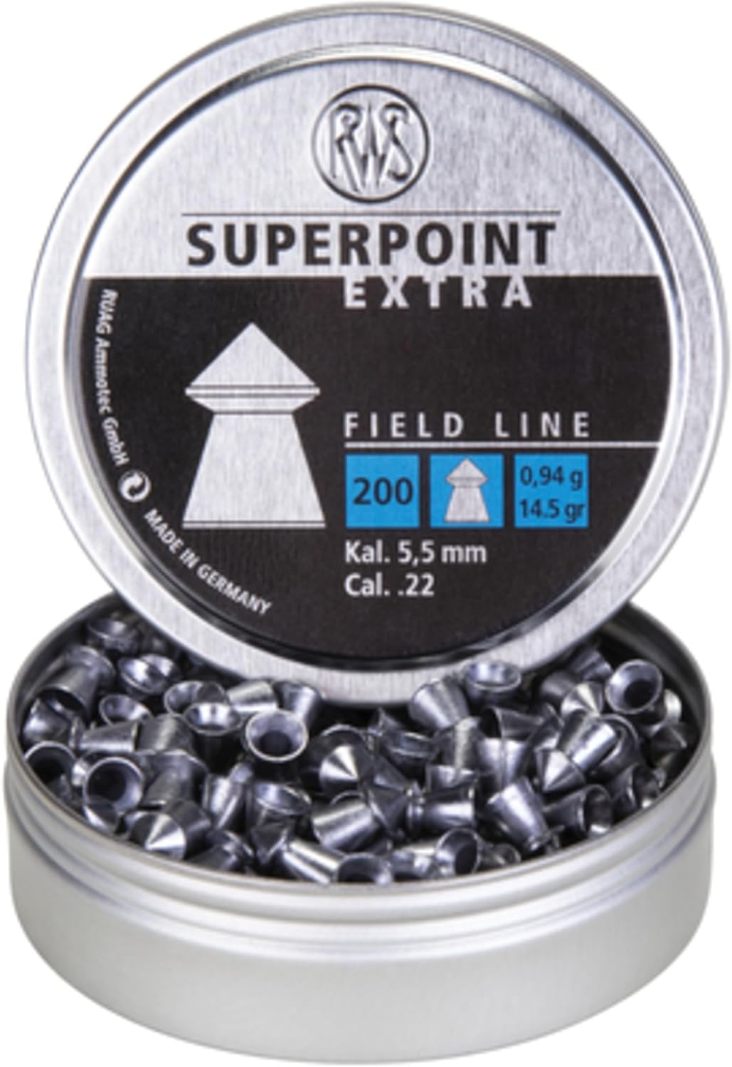 Umarex RWS Superpoint Extra Field Line Pellet Gun Pellets, 22 Caliber, 14.5 Grains, 200 Count