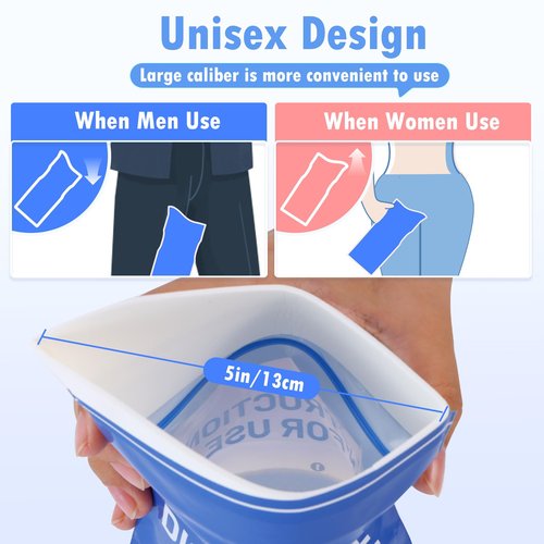 Disposable Urine Bags 900ML 12 Pieces, Emergency Portable Pee Bags for Women Men, Travel Urinal Bag, Unisex Urinal Toilet Bag for Road Trips Camping Hiking Traffic Jams, Emergency Vomit and Urine Bags