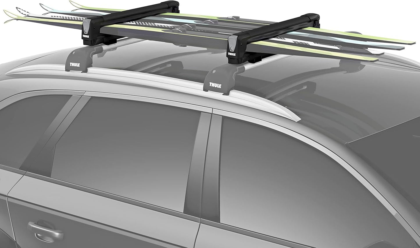 Thule SnowPack Ski/Snowboard Rack, Large (6 Pr/4 Boards), Black