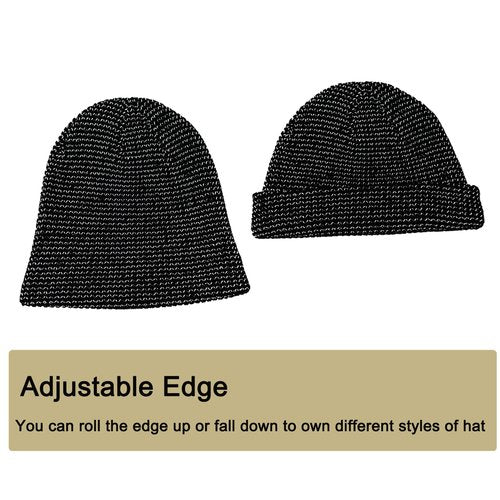 Oeyliz Reflective Beanie - Unisex Black Winter Night Running Beanie Hat
