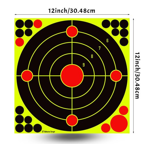 LikeLety 10 Pack 12x12 Inch Splatter Adhesive Targets Stickers for Outdoor Indoor Shooting Practice